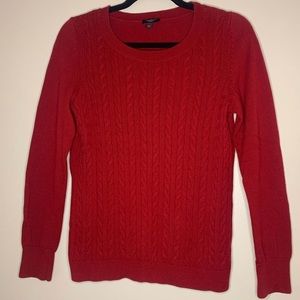Talbots Petite Red Cable Knit Sweater MP